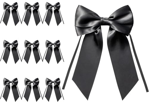 MORSUNBELA Schleifen Deko Hochzeit Geschenkschleifen Groß Girlande Schleife für Geschenk Geburtstag Weihnachten Adventskranz Weihnachtsbaum Schwarz