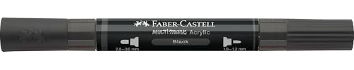 Faber-Castell Multimark Acrylic Dual Marker Color 199 Black Art Set Supplies Waterbased Acrylic Marker Pen Double Ended Bold & Fine Tip Art Marker Coloring Pens Textlighter
