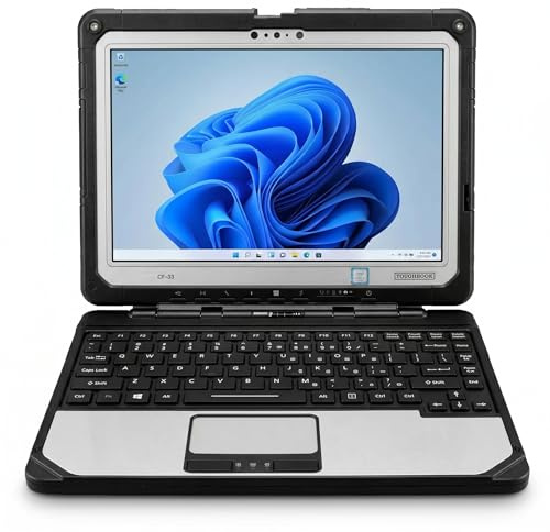 Tough-Book CF-33 MK1 Rugged 2-in-1 Detachable Laptop, Core i5-7300U vPro, 12 QHD 2160x1440 1200-Nit Touchscreen, 16GB RAM, 512GB SSD, 4G LTE GPS, MIL-STD-810G, Win 11 Pro, IP65 Tablet PC