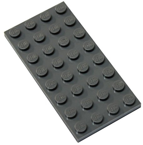 LEGO Piezas y piezas: gris oscuro (gris piedra oscuro) 4x8 placa x50