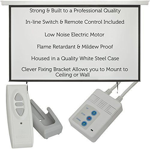 Loops 100” Electric Motorised Ceiling/Wall Mountable Projector Screen 16:9–Home Cinema