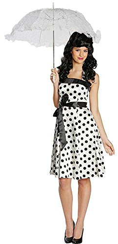 Rubie's NEU Damen Kostüm 50er Jahre Kleid weiß-schw Gr. 42