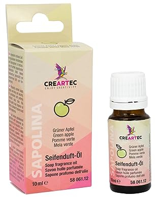 Artidee CREARTEC Natürliches Seifenduftöl - Duftnote: Grüner Apfel - Seifenaroma zur Herstellung von individuell duftenden Seifen, Badekugeln, uvm. - Vegan - 10 ml - Made in Germany