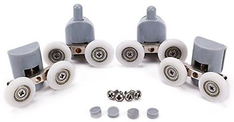 Lance Home® Doppel Duschkabine Rollen, 8 stk Obere/Untere Duschkabinenrollen Türrolle Schiebetürbeschlag Glastürrolle Rollenführung Rolle 19mm