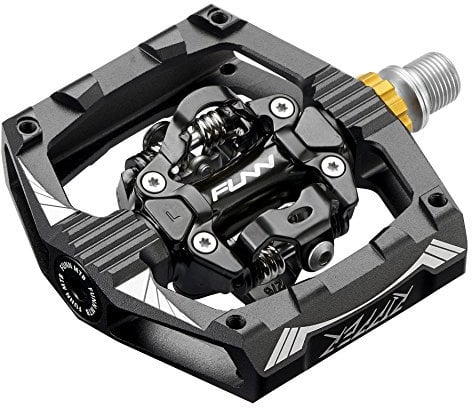 Funn Ripper Mountain Bike Clipless Pedals, Rocker Clip/Federbelasteter Einrastmechanismus, Kompatibel mit SPD Cleats, 9/16 CrMo Achse Fahrradpedale für MTB/Gravel Cycling (Schwarz)