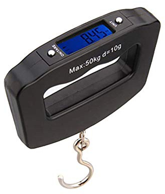 Meichoon Digitale Gepäckwaage, 50 kg, tragbare Mini-Elektronische Waage mit Angelhaken, Tara-Funktion, LCD-Display mit Hintergrundbeleuchtung, für Zuhause, Bauernhof, Fabrik, Jagd, Outdoor, C42