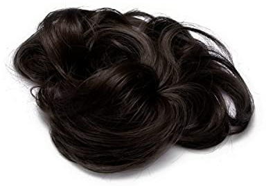 Lullabellz Premium Hair Up Scrunchie Messy Bun, Dark Brown Caramel, 6-Inch Length