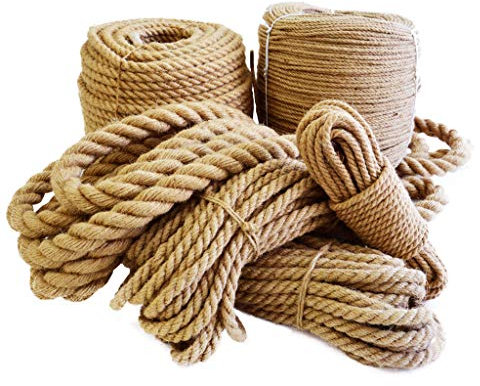 Juteseil 6mm von bis 60mm hanfseil Tau Dekorationen Seil Garten handlaufseil bootfahren hanfseile Tauziehen taue mehrzweck Utility sisal Twine Seil (Dicke 30mm,30Meter)