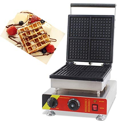 Hanchen Machine à gaufres belges commerciale 1500 W Gaufrier professionnelle 4 pièces avec contrôle de température/temps couche antiadhésive en téflon NP-505
