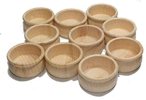 10 x Teelichthalter rund Kerzenhalter aus Buche Teelicht Tülle Holz