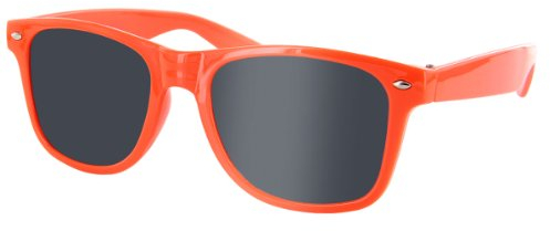 Alsino Nerd Brille ohne Stärke Karneval Rockabilly Fasching Nerdbrille Sonnenbrille Fake Schwarz Hornbrille für Kostüm Fakebrillen Accessoires Modebrille Vintage Lehrerin (orange)
