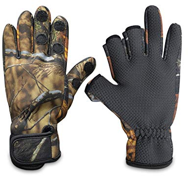 Angelhandschuhe, Winter Fahrradhandschuhe Winterhandschuhe Fishingsports 3 Schnitt Finger Fingerlos zum Radfahren Wandern Skifahren Outdoor Sport und Angeln für Damen Herren