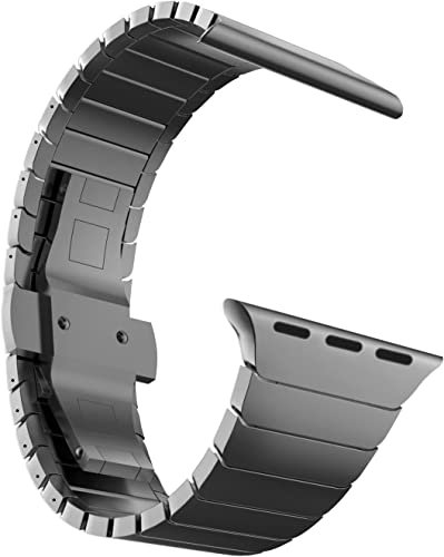 MaKTech Correa De Acero Inoxidable para Banda de Apple Watch,Pulsera De Eslabones De Metal de Repuesto,para iWatch Serie 11/10/9/8/7,SE 3/2/1 [2025] (42mm/41mm/40mm,Gris Espacial)