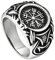 Flongo Herrenring Daumenring Bandring Männer Ringe Silber Wikinger Kompaß Motorradfahrer Biker Retro Herren-Accessoires Größe 65