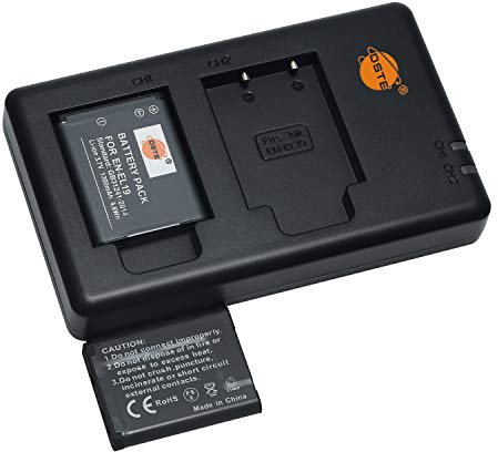 EN-EL19 (2 unidades) batería recargable de repuesto y cargador dual compatible con Sony NP-BJ1,DSC-RX0 y Nikon Coolpix S32, S100, S4100, S4200, S4300, S5200, S5300, S6500, S7000, cámara digital, etc