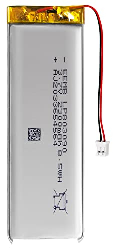 EEMB Lithium Polymer battery 3.7V 2300mAh 803090 Lipo Rechargeable Battery Pack with wire JST Connector-confirm device & connector polarity before purchase