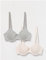 Amazon Essentials Reggiseno in Cotone Coppa Media Donna, Pacco da 2, Grigio Puntinato/Perla, 4D