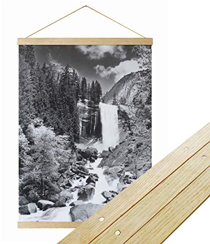 Urhome magnetische Posterleiste aus Holz für Bilder in Buche, 71 cm Posterschiene Bilderrahmen für Wandbilder Poster Fotos Bilderleiste