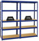 PROREGAL Mega Deal 2er-Set Schwerlastregale Slim Elephant 180x90x45cm mit 5 Ebenen Fachlast 350kg Blau