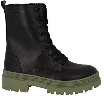 Tom Tailor Damen 4294909 Halblange Stiefel, Black-Olive, 41 EU