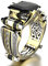 BMDHA Selbstverteidigung Ringe,Schlagring Galvanisierter Diamantring Diamantring, Aus Edelstahl Schmuck Im Retro-Stil Kreativer Dominanter Ring,Herren- Und Damenaccessoires