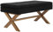 CLP Banquette Namaro en Tissu I Banc avec Pieds Carrés en Bois De Caoutchouc I Bout De Lit avec Espace De Rangement, Couleur:Noir, Couleur du Cadre:Antique Clair