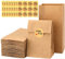 G2PLUS 100 Stück Braune Papiertüten Klein, 9x6x18CM Kraftpapier Geschenktüten, Craftpapier Standbeutel für Geschenke, Adventskalender