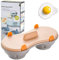 HAOSHICS Vaporizador de microondas de doble taza, materiales seguros de grado alimenticio, utilizado en hornos microondas para hacer rápidamente huevos al vapor perfectos y nutritivos (naranja)