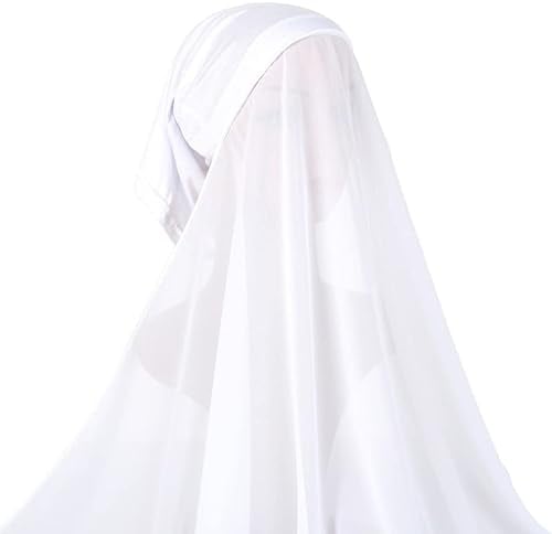 Muslim Hijab Damen Frauen Muslimisch Kopftuch Islamisch Gesichtsschleier Lang Turban Leicht Haartuch Elegant Chiffon Chemo Kappe Frauen Schal Damen UV Schutz Kopfkappe Elastisch Outdoor Alltagsleben