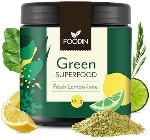 Superfood verde lime fresco al limone 120 g con criniera di leone, yerba mate e probiotici
