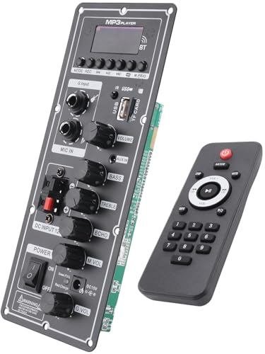 Dawafit Placa Amplificadora de 12 V Amplificador de Altavoz Bluetooth AUX Tarjeta TF GrabacióN en Disco en U Placa de Panel de Altavoz de 6-12 Pulgadas y 80 W