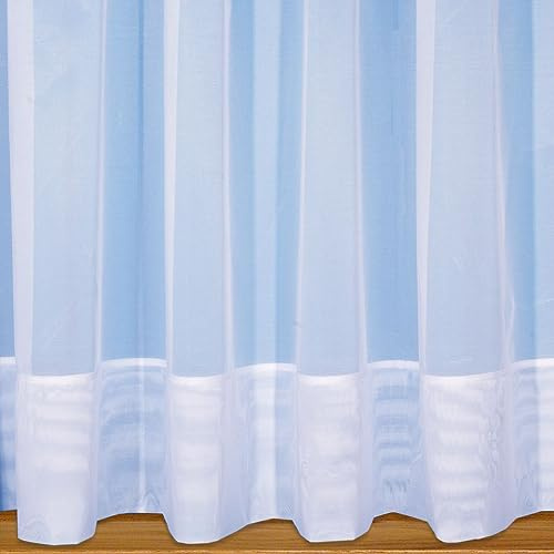 John Aird Sarah - Plain White Net Curtain With 7 Envelope Hem Base - Select Your Size (3 Metres Width, Drop: 36 (91cm))
