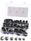 sourcing map 60pcs Cable Clamps Assortment Kit, Stainless Steel Rubber Cushioned Insulated Clamp Assorted in 7 Sizes 1/4,5/16,3/8,1/2,5/8,3/4,1