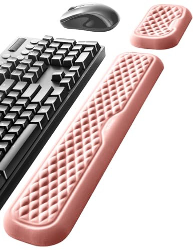 Vaydeer Reposamuñecas para teclado y mouse, almohadilla ergonómica de soporte de muñeca para computadora, cojín de brazo de espuma viscoelástica suave para escritorio, mano de palma, oficina, laptop,