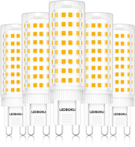 LEDBOKLI 10W Ampoule LED G9 Dimmable Blanc Chaud,900LM Température de Couleur 3000K, Ampoule Led Disponible, Ampoule Tension évaluée AC220-240v, CRI 80+, G9 LED Lampe, Lot de 5
