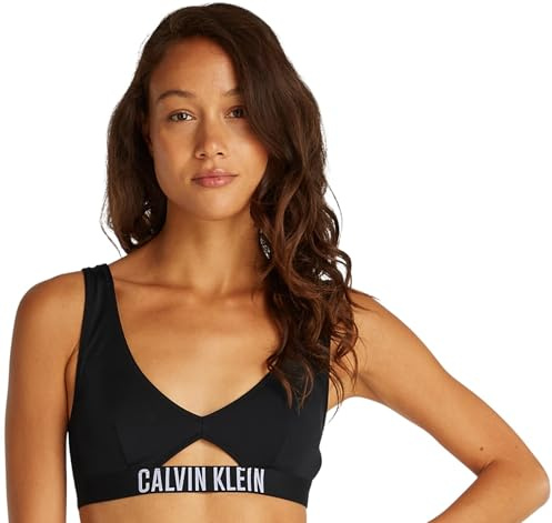 Calvin Klein Damen Bikini Oberteil Bralette mit Cut-Out, Schwarz (Pvh Black), L