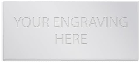 TROPHIESPLUSMEDALS Silver Engraving Plate Square Cut - (43 x 19MM)