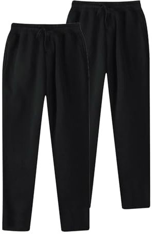 XCXC 2er Pack Jogginghose Herren Einfarbiger Baggy Hose mit Kordelzug und Taschen Männer Sporthose Wanderhose Trainingshose Outdoor Hosen für Lässiges Fitnessstudio und Joggen