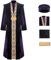 Windskids Dumbledore Kostüm mit Hut Herren Cosplay Zauberschule Wizard Directeur Dumbledore Uniform Samt Robe und Schal Weste für Halloween Karneval Geburtstag Party Maskerade Performance Verkleidung