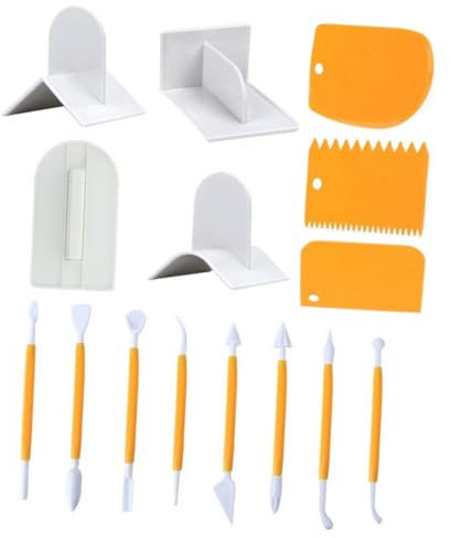 Garneck Set di 15 Raschietti per Fondente Penne per Intaglio Utensili da Forno per Raschietto E Lisciatore per Fondente