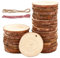 40 Stück Holzscheiben 7-8 cm,Rund Holzscheiben zum Basteln mit zwei Baumwollschnüren,Holzscheibe aus Holz mit Löchern,Baumscheiben Unvollendete,für Heimwerken,Basteln,Hochzeiten,Feiertagsdekorationen