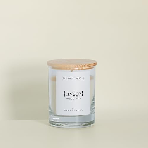 Duftkerze Pflanzenwachskerze, Geschmack Palo Santo - Basisnote Sandelholz mit Kopfnote Rose, Zimt und Palisander - Stimmungsvolle Dekoration und wunderbarer, holziger Raumduft