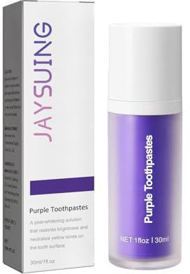Purple Teeth Dentifrice blanchissant, Dentifrice Blanchissant Violet, correcteur de couleur, élimination des taches de café, fumer, dents jaunes (2 x 30 ml)
