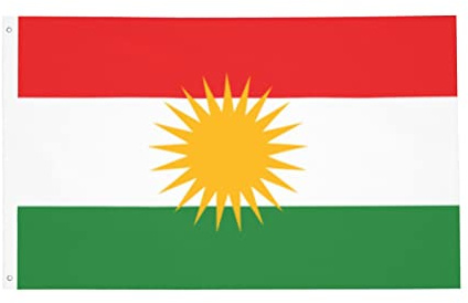 Garten Flaggen Kurdisch Lustig Balkonflagge Weatherproof Personalisierte Gartenflagge Uv-Beständig Feiertage Flags Für Outdoor Drinnen Party 90X152CM