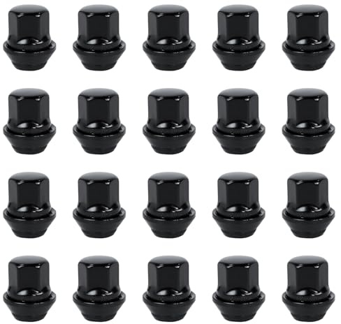 20 Stück Radmutter M12x1.5 60° Geschlossene Kegel Sitz Schwarz für Ford | für Fiesta Focus Fusion B-Max Cougar C-Max Mondeo