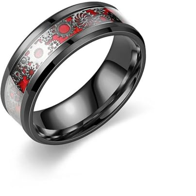 Ring mit mechanischem Zahnrad-Design, Breite 8 mm, Hochwertiger Schmuck in Metalloptik für Damen und Herren