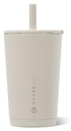 HydroJug Everyday Tumbler 14 oz, Ceramic-Lined Straw Cup, Linen