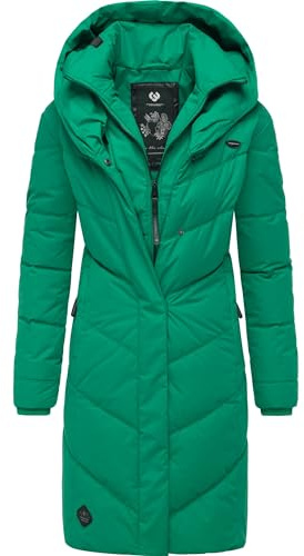 Ragwear Damen Winter-Steppmantel Natalka wasserdicht mit großer Kapuze | Länge: oberschenkellang | Wärmegrad 3 von 3 – warm gefüttert | lang geschnitten | große gefütterte Kapuze