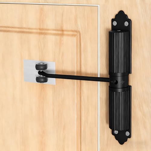 Automatischer Türschließer, 1 Stück Türschliesser für Innen- und Außenbereich, Ideal für Zimmertüren, Büros, Gartentore (Schwarz)