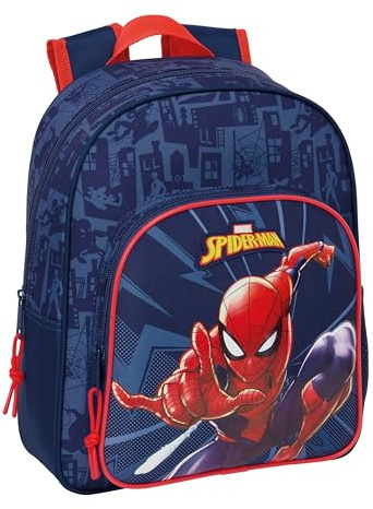 safta Spiderman Schulrucksack für Kinder, ideal für Kinder verschiedener Altersgruppen, bequem und vielseitig, Qualität und Widerstandsfähigkeit, 27 x 10 x 33 cm